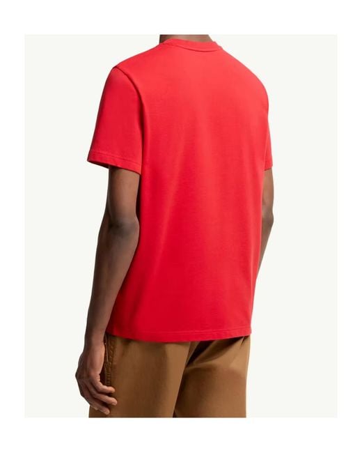 Moncler Red Logo Patch Crewneck T-Shirt for men