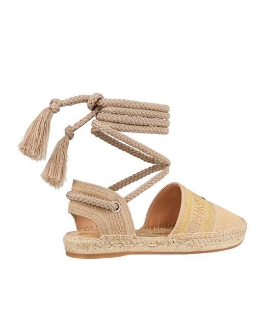 Dior Metallic Lace Straw Shoes