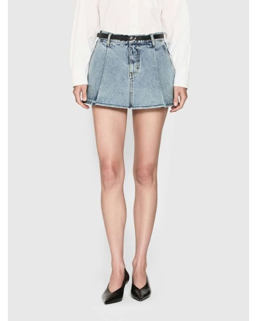 FRAME Blue Low Rise Denim Skirt
