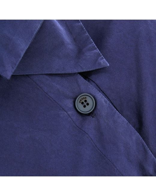 KENZO Blue Belted Waist Shirtdress
