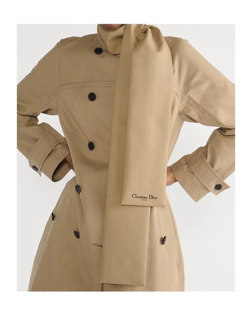 Dior Natural Trench Coat With Scarf Collar