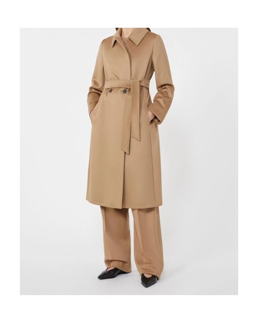 Max Mara Natural Wool Robe Coat