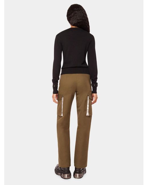 Rabanne Green Mid Rise Straight Leg Pants