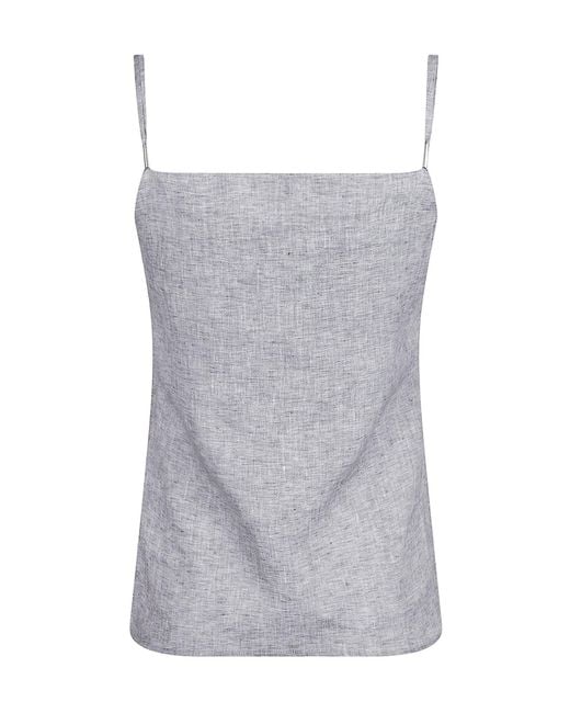 Peserico Gray Linen Camisole Top