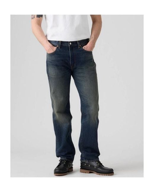 Levi's Blue 555 Relaxed Straight Jeans for men