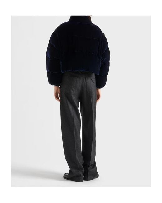 Prada Black Velvet Down Jacket