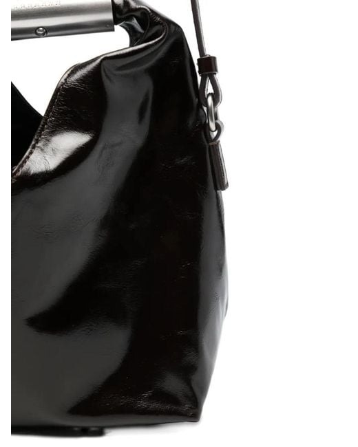 MM6 by Maison Margiela Black Foldover Top Shoulder Bag