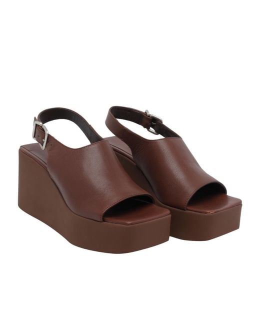 Vic Matié Brown Travel Wedge Sandals