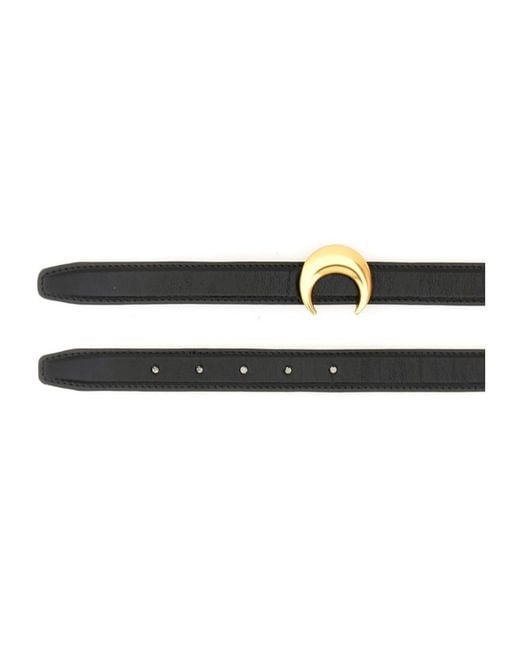 MARINE SERRE White Crescent-Moon Buckle Belt
