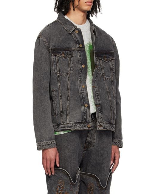Y. Project Gray Wire Long-Sleeved Denim Jacket for men