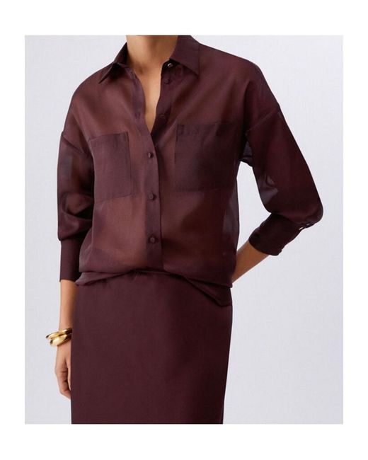 Liu Jo Purple Pocket Collared Shirt