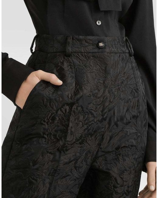 Dolce & Gabbana Black Jacquard Trousers