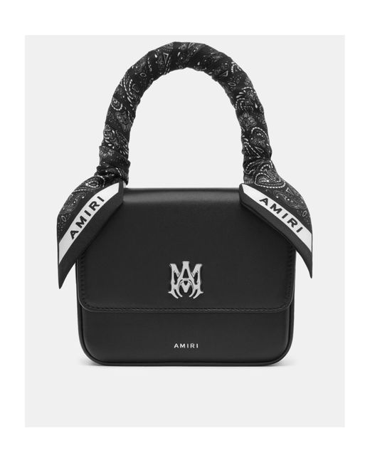 Amiri Black Bandana-Scarf Leather Mini Bag