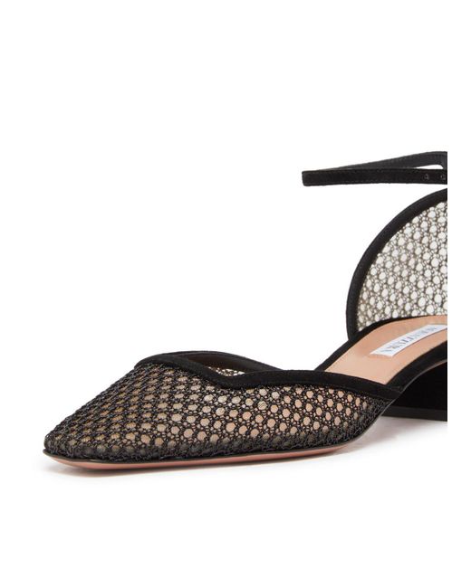 Aquazzura White Asha Mesh Pumps 35