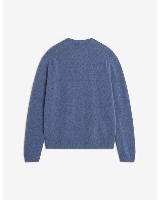 Maison Kitsuné Blue Fox Head Lambswool Comfort Cardigan for men