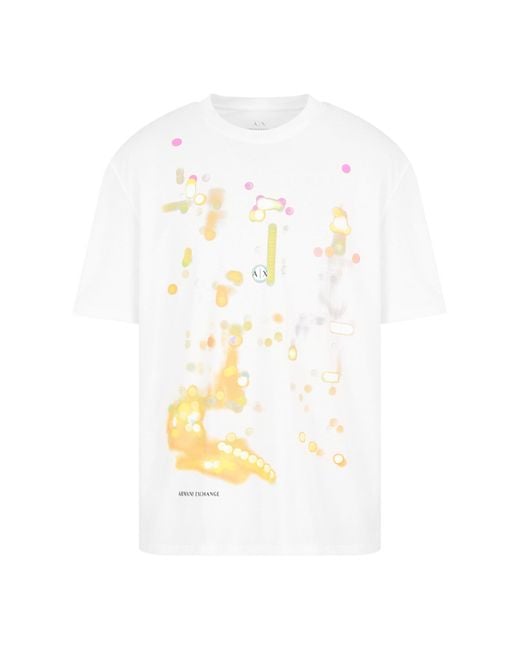 ARMANI EXCHANGE White Item O-Neck Short-Sleeved T-Shirt for men