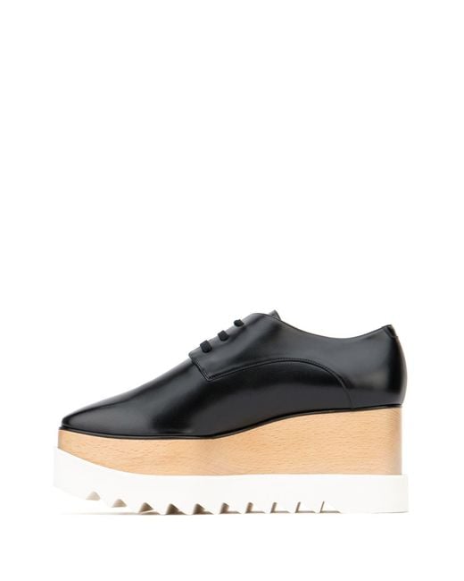 Stella McCartney Black Elyse Lace-Up Platform Shoes