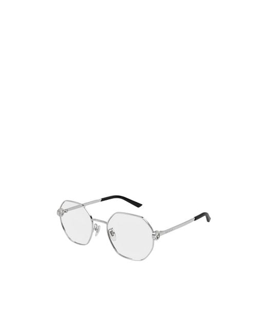 Gucci White Eyewear Geometric Frame Glasses for men