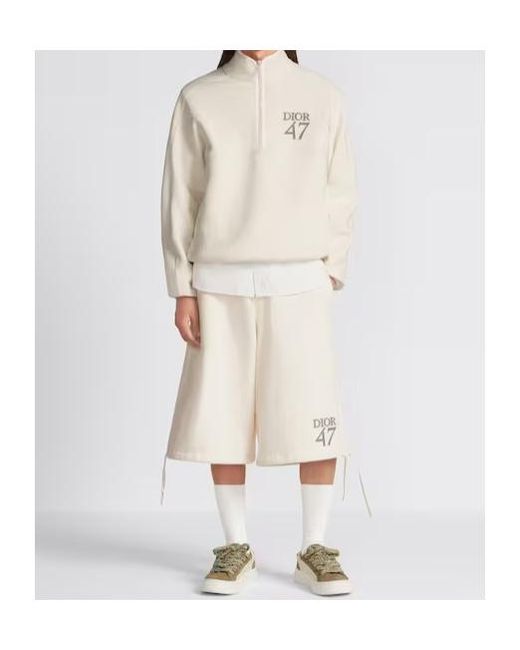 Dior White Regular-Fit Sweater With Stand Collar for men