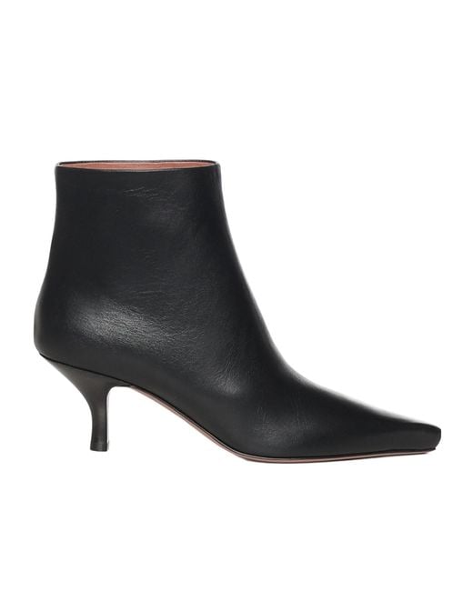 Paris Texas Black Rose Ankle Boots