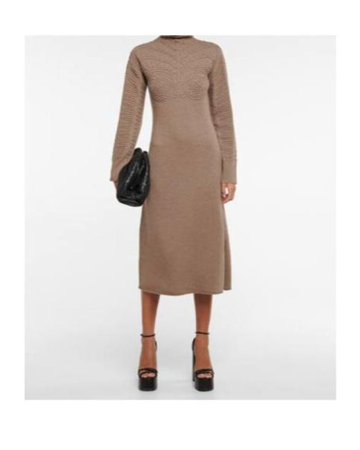 Altuzarra Brown Brimlad Wool And Cashmere Knit Dress