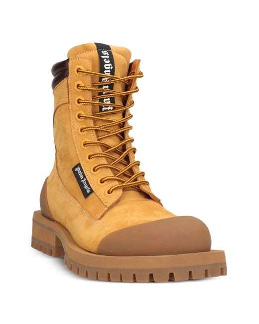Palm Angels Brown Lace-Up Hiking Boots for men