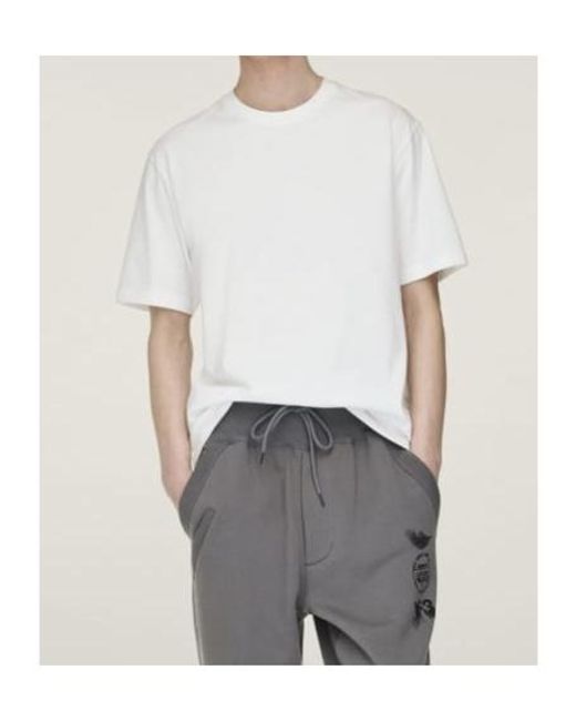 Y-3 White Graphic Printed Crewneck T-Shirt for men
