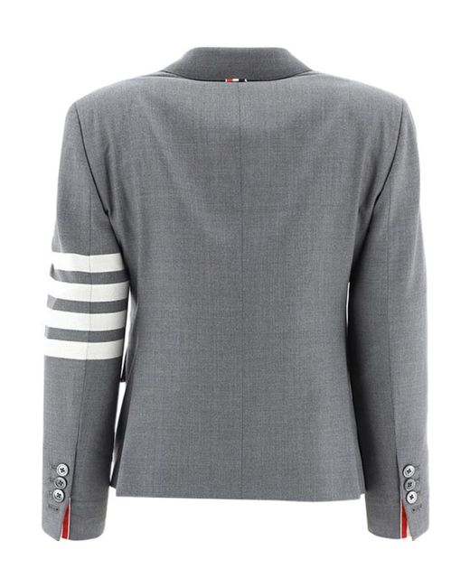 Thom Browne Gray Plain Weave 4-Bar High Armhole Sport Coat
