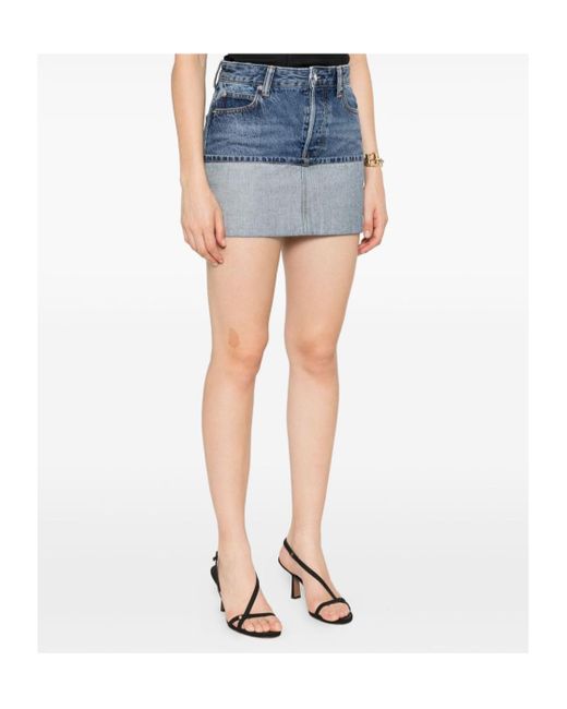 Alexander Wang Blue Turnback Hem Denim Mini Skirt