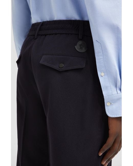 Moncler Black Logo Patch Tailored Trousers for men