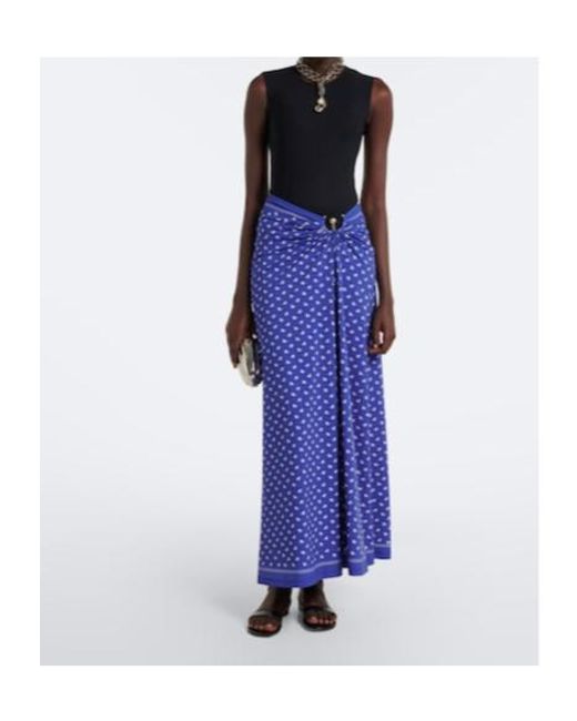 Christopher Esber Blue Ruched Orbit Bandana Maxi Skirt