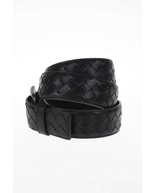 Bottega Veneta Black Intrecciato Belt for men