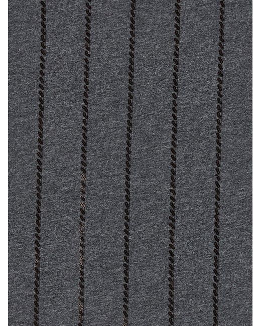 Brunello Cucinelli Gray Micro Sequin Top