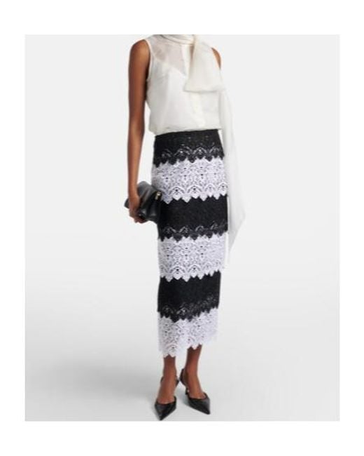 Carolina Herrera White Tie-Neck Silk Top