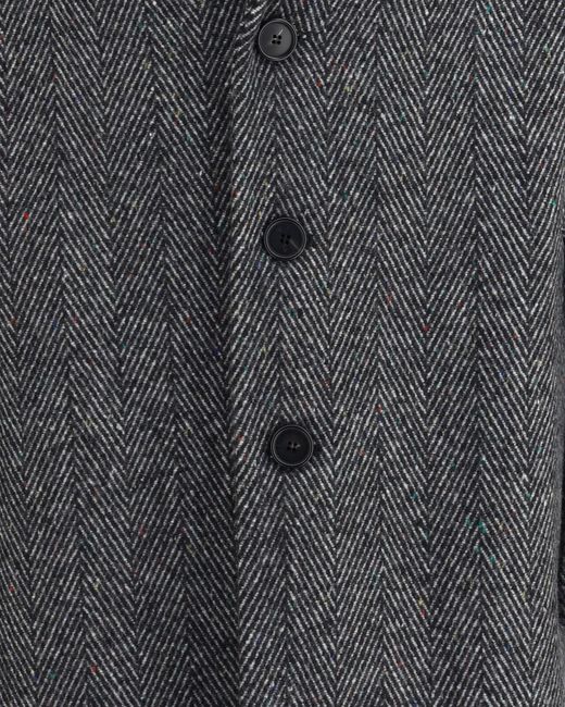 Givenchy Gray Single-Breasted Herringbone Coat for men