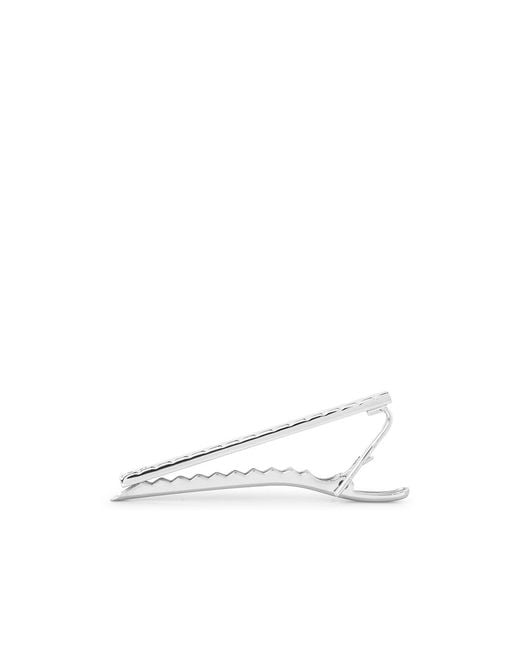 Ferragamo White Gancini Logo Tie Clip for men