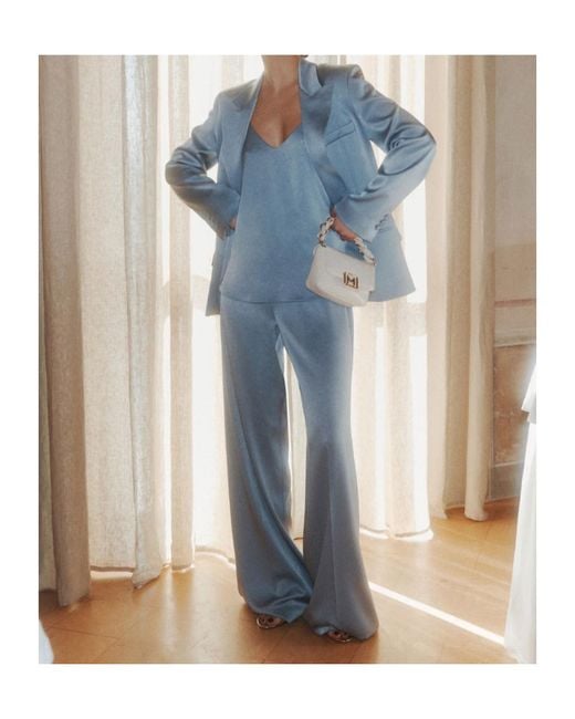 Marella Blue Satin Trousers