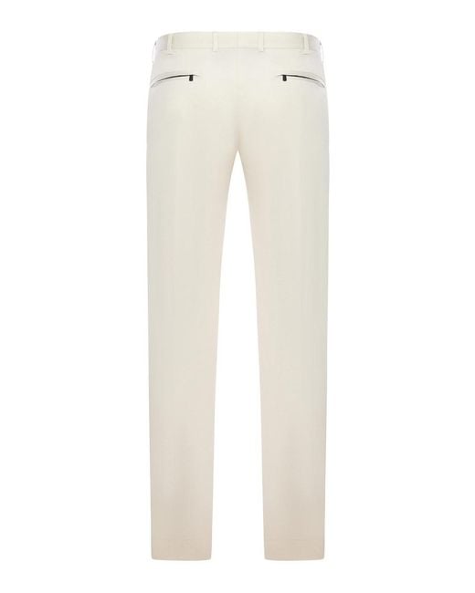 Pt Pantaloni White Belt-Loop Trousers for men