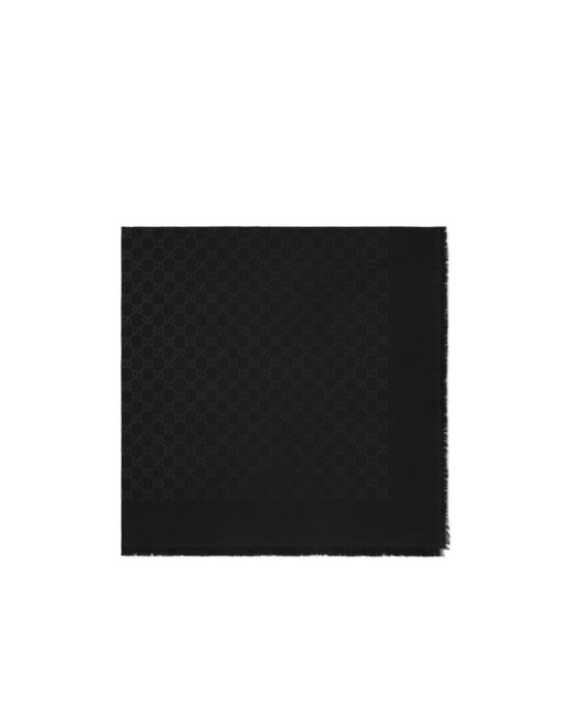 Gucci Black Fringed-Edge Scarf for men