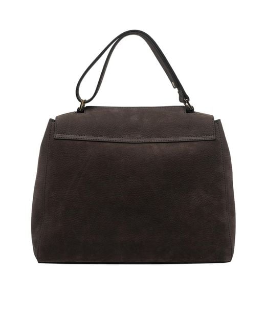Orciani Black Sveva Medium Top Handle Shoulder Bag