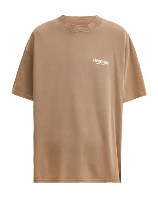 Represent Natural Logo Crew Neck T-Shirt for men