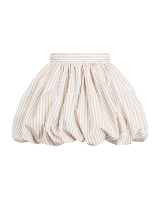 Patou Natural Striped-Pattern Bloomer Mini Skirt