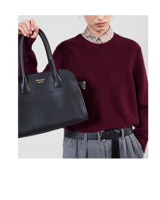 Prada Red Wool And Cashmere Crew-Neck Sweater