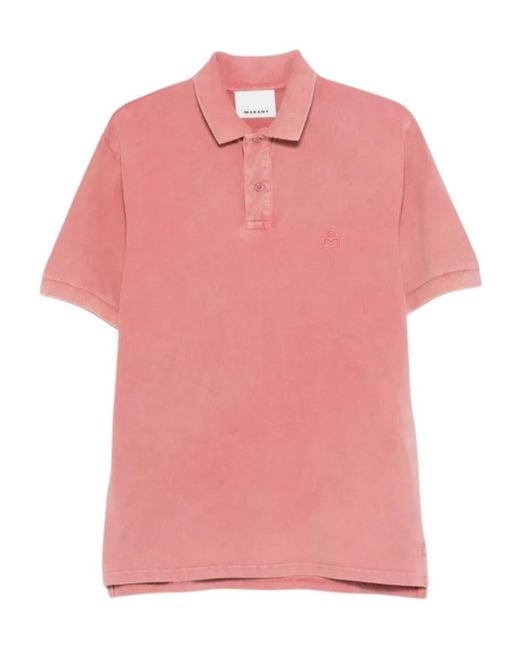 Isabel Marant Pink Button-Fastening Polo Shirt for men