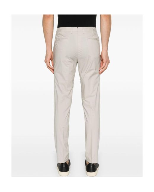 Incotex White Concealed Fly Pants for men