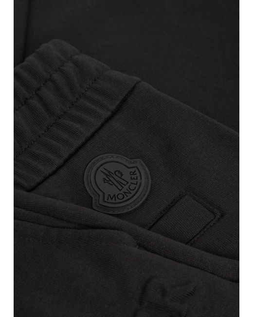 Moncler Black Logo-Embossed Cotton Sweatpants for men