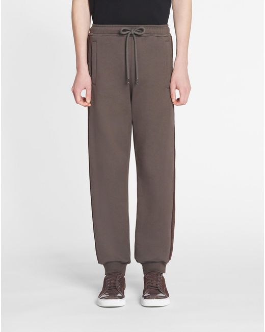 Lanvin Brown Side Curb Joggers for men
