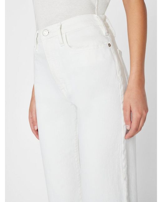 FRAME White High-Rise Button Jeans Pants