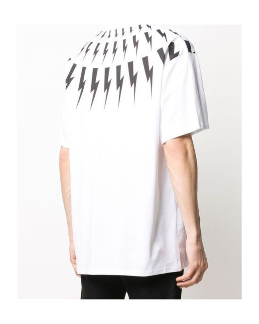 Neil Barrett White Lightning Printed T-Shirt for men