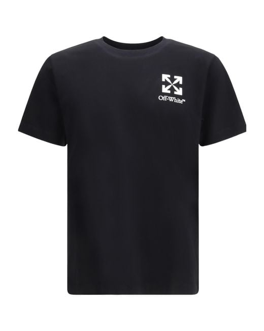 Off-White c/o Virgil Abloh Black Logo Printed Crewneck T-Shirt for men